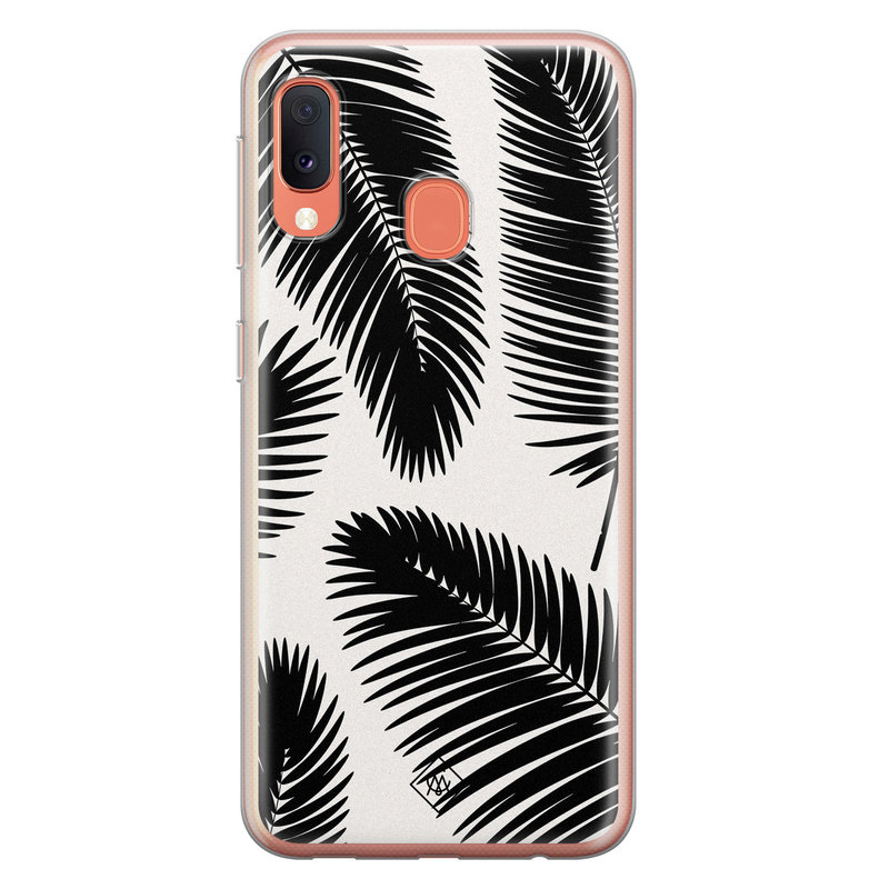 Casimoda Samsung Galaxy A20e siliconen telefoonhoesje - Palm leaves silhouette