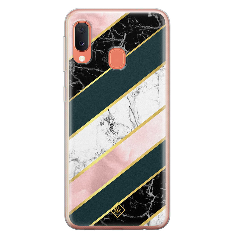 Casimoda Samsung Galaxy A20e siliconen hoesje - Marble stripes