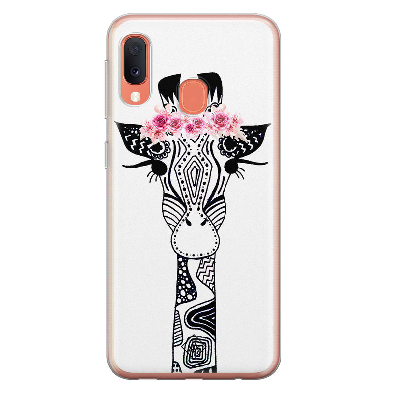 Casimoda Samsung Galaxy A20e siliconen telefoonhoesje - Giraffe