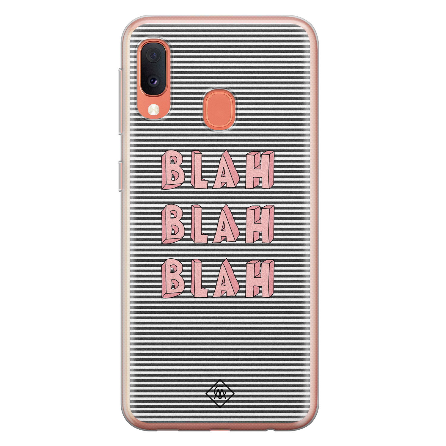 Samsung Galaxy A20e siliconen telefoonhoesje Blah blah blah