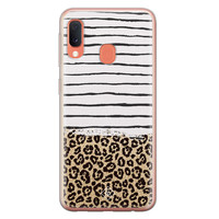 Casimoda Samsung Galaxy A20e siliconen telefoonhoesje - Leopard lines