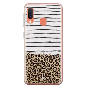 Casimoda Samsung Galaxy A20e siliconen hoesje - Leopard lines