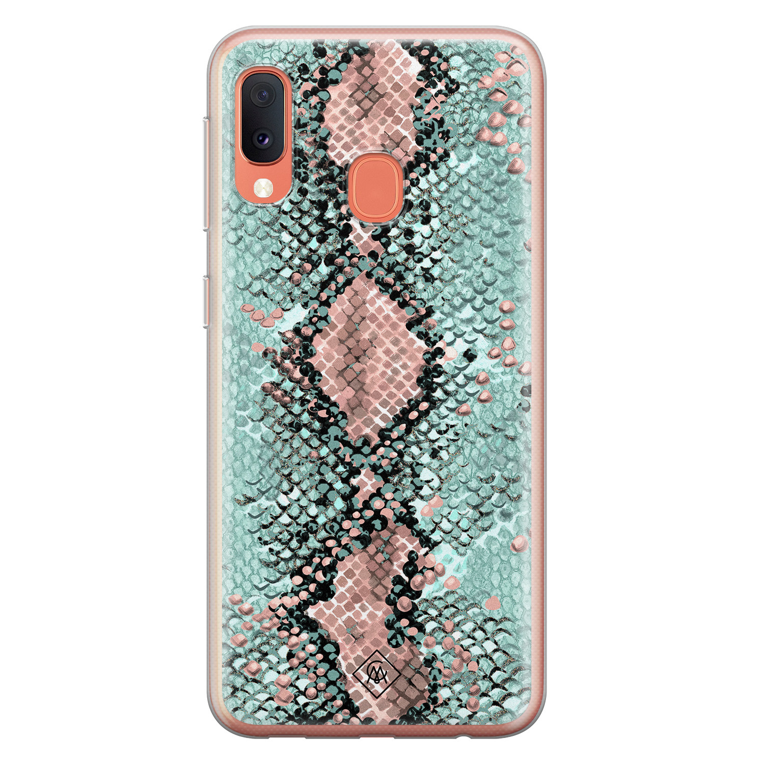 Samsung Galaxy A20e siliconen hoesje Snake pastel