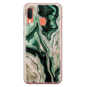 Casimoda Samsung Galaxy A20e siliconen hoesje - Green waves