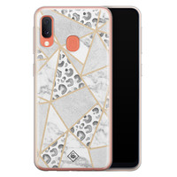 Casimoda Samsung Galaxy A20e siliconen telefoonhoesje - Stone & leopard print