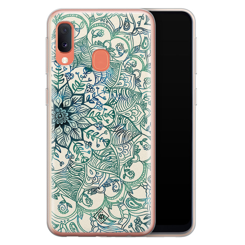 Casimoda Samsung Galaxy A20e siliconen hoesje - Mandala blauw