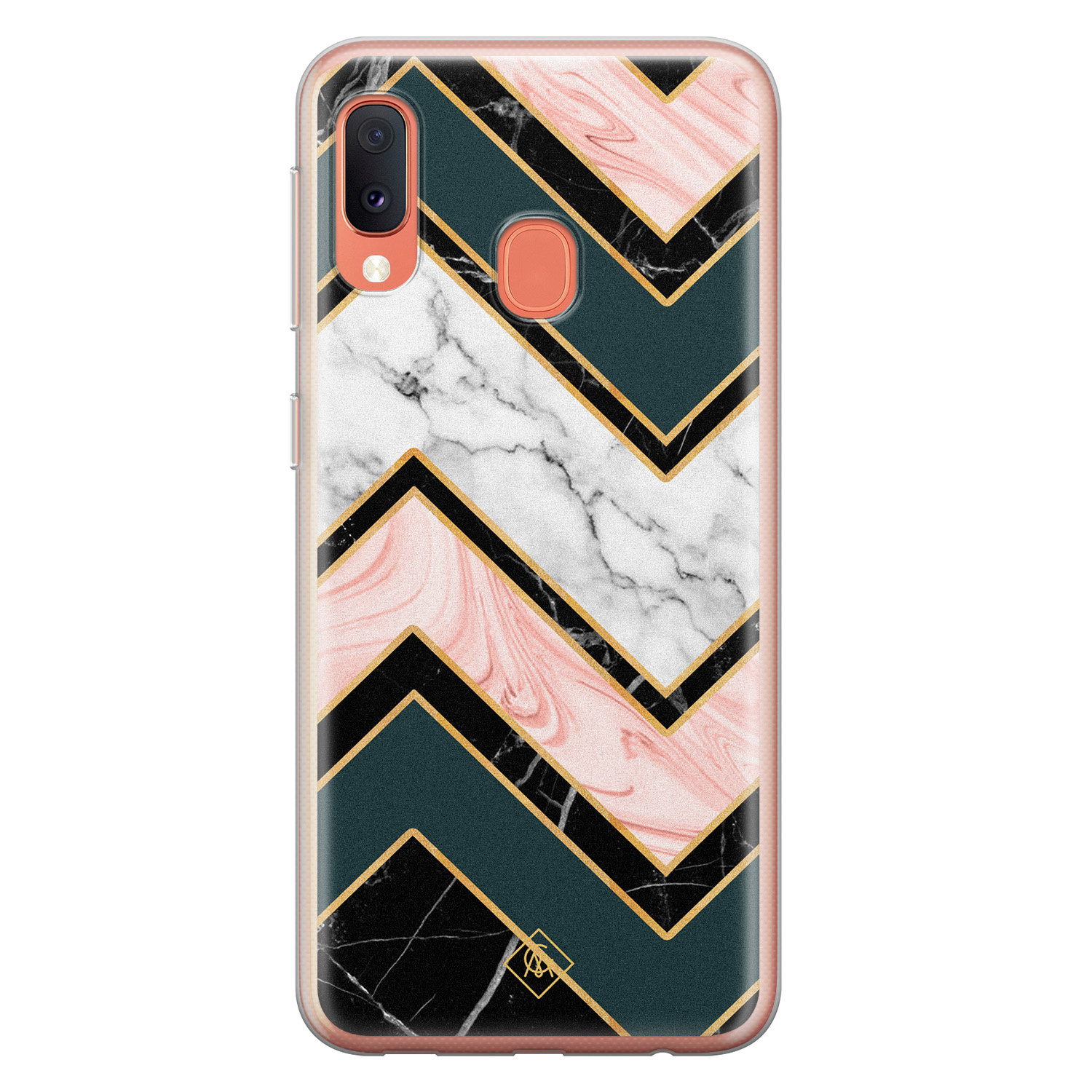 Samsung Galaxy A20e siliconen hoesje Marmer triangles