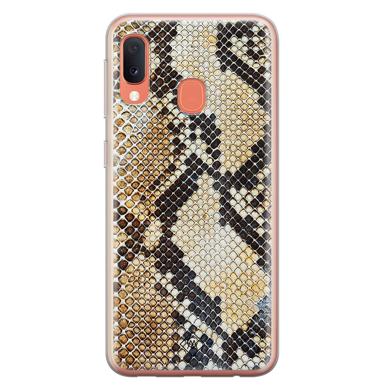 Casimoda Samsung Galaxy A20e siliconen hoesje - Golden snake