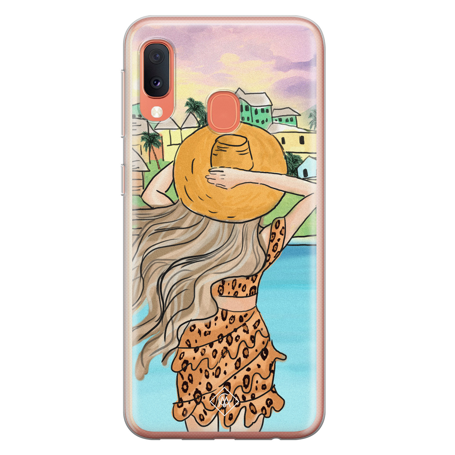 Samsung Galaxy A20e siliconen hoesje Sunset girl