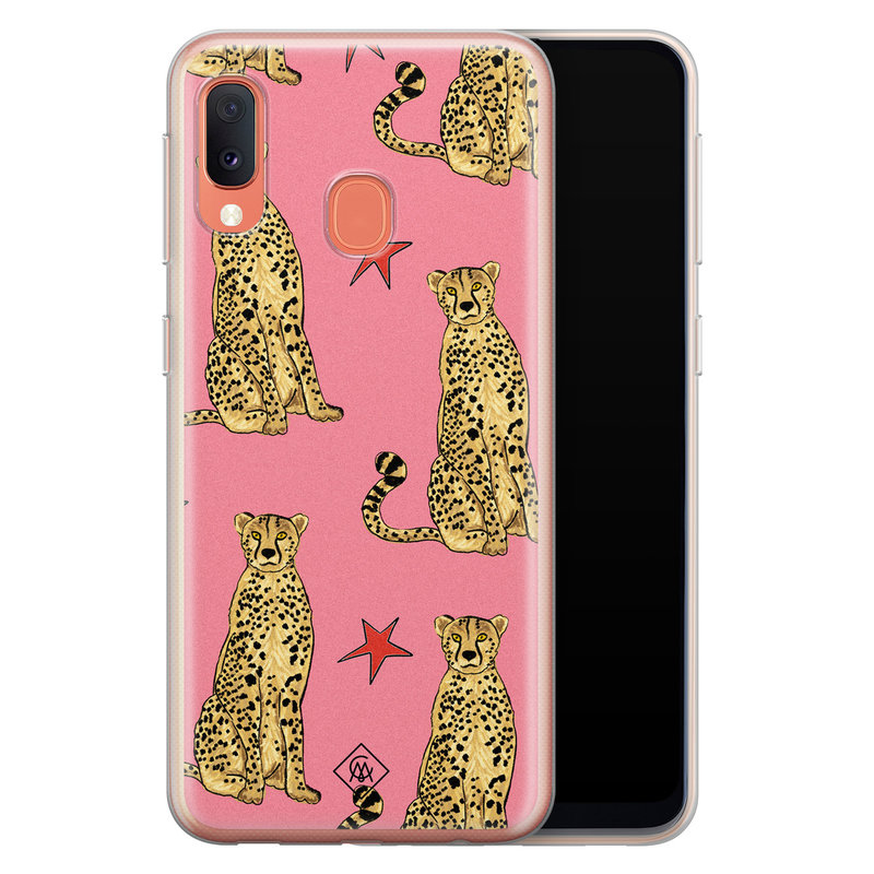Casimoda Samsung Galaxy A20e siliconen hoesje - The pink leopard