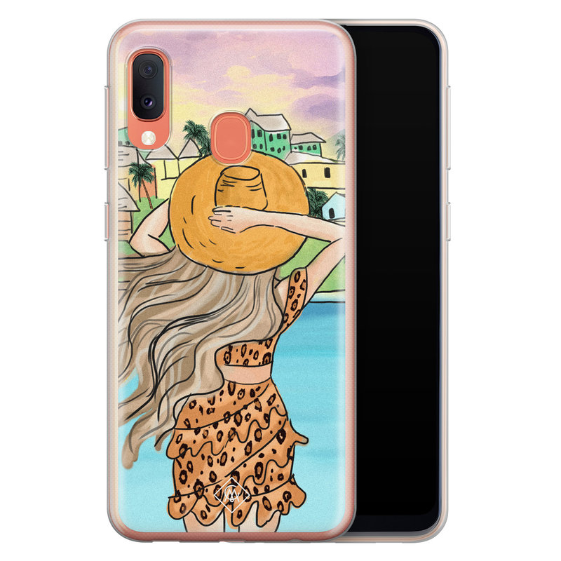 Casimoda Samsung Galaxy A20e siliconen hoesje - Sunset girl