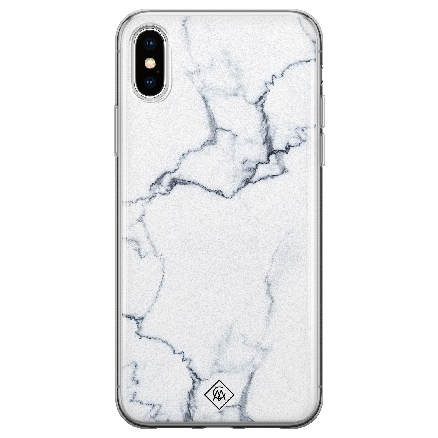 iPhone X/XS siliconen hoesje - Marmer grijs