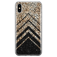 Casimoda iPhone X/XS siliconen hoesje - Chevron luipaard