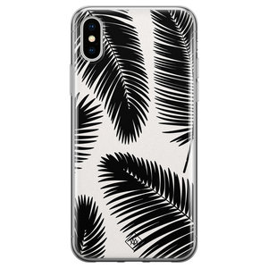 Casimoda iPhone X/XS siliconen hoesje - Palm leaves silhouette