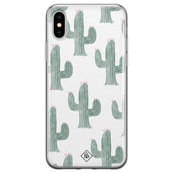 Casimoda iPhone X/XS siliconen hoesje - Cactus print