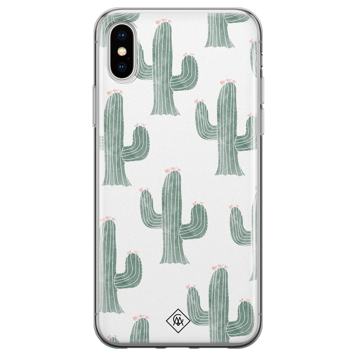 Moeras Voortdurende ga zo door iPhone X/XS siliconen telefoonhoesje - Cactus print - Casimoda.nl