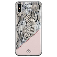 Casimoda iPhone X/XS siliconen hoesje - Snake print