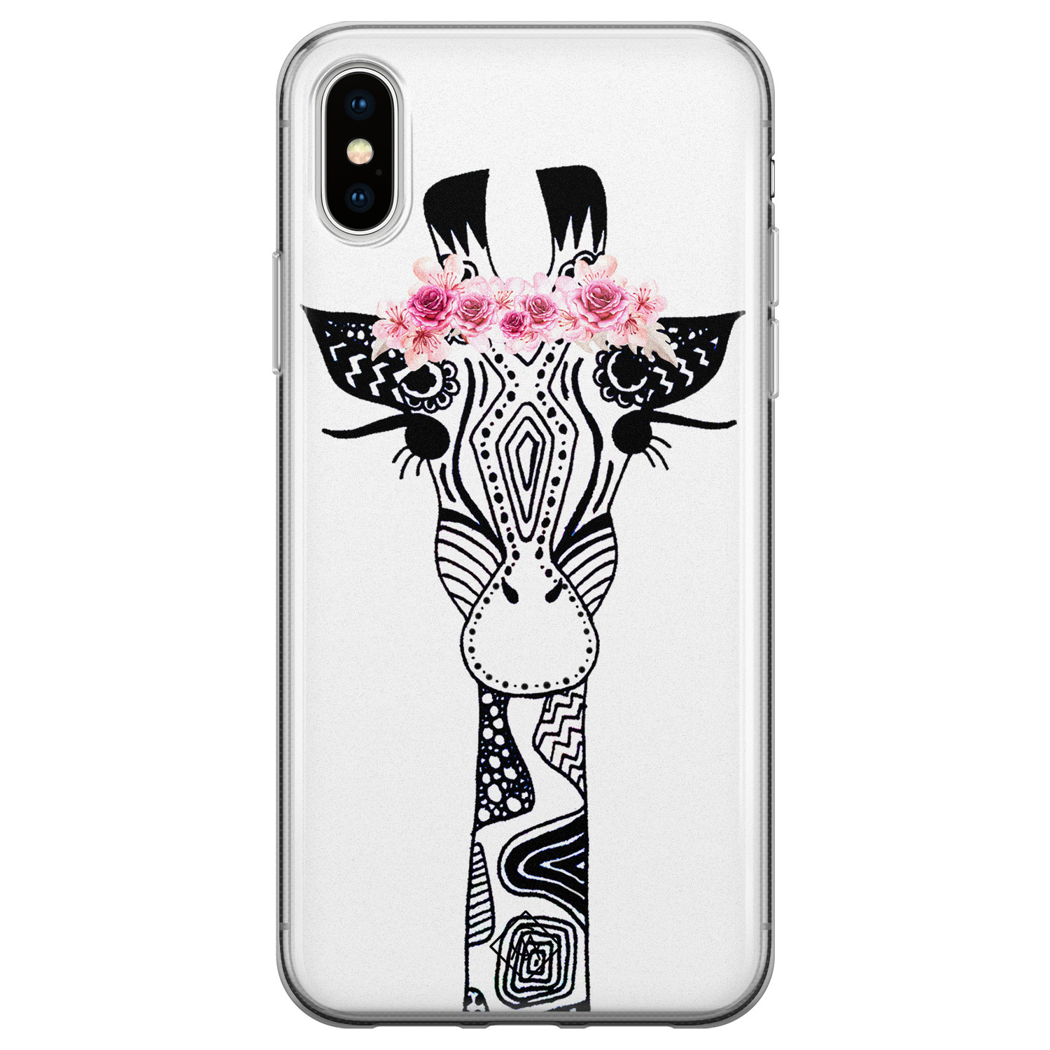 iPhone X XS siliconen telefoonhoesje Giraffe