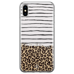 Casimoda iPhone X/XS siliconen hoesje - Leopard lines