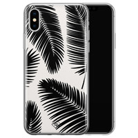 Casimoda iPhone X/XS siliconen telefoonhoesje - Palm leaves silhouette