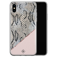 Casimoda iPhone X/XS siliconen hoesje - Snake print