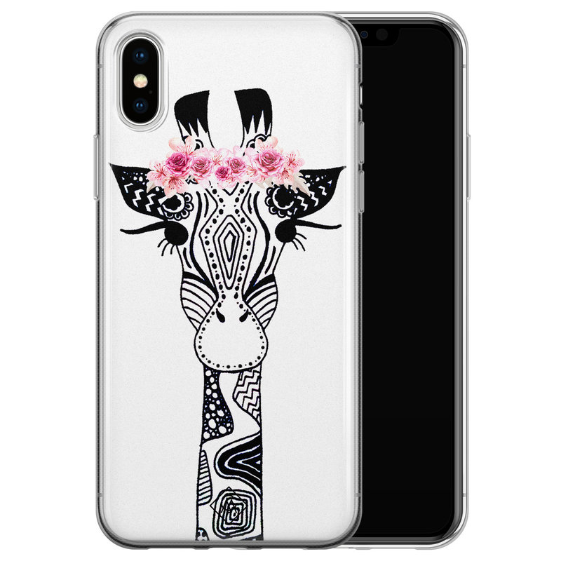 Casimoda iPhone X/XS siliconen telefoonhoesje - Giraffe