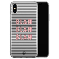 Casimoda iPhone X/XS siliconen telefoonhoesje - Blah blah blah