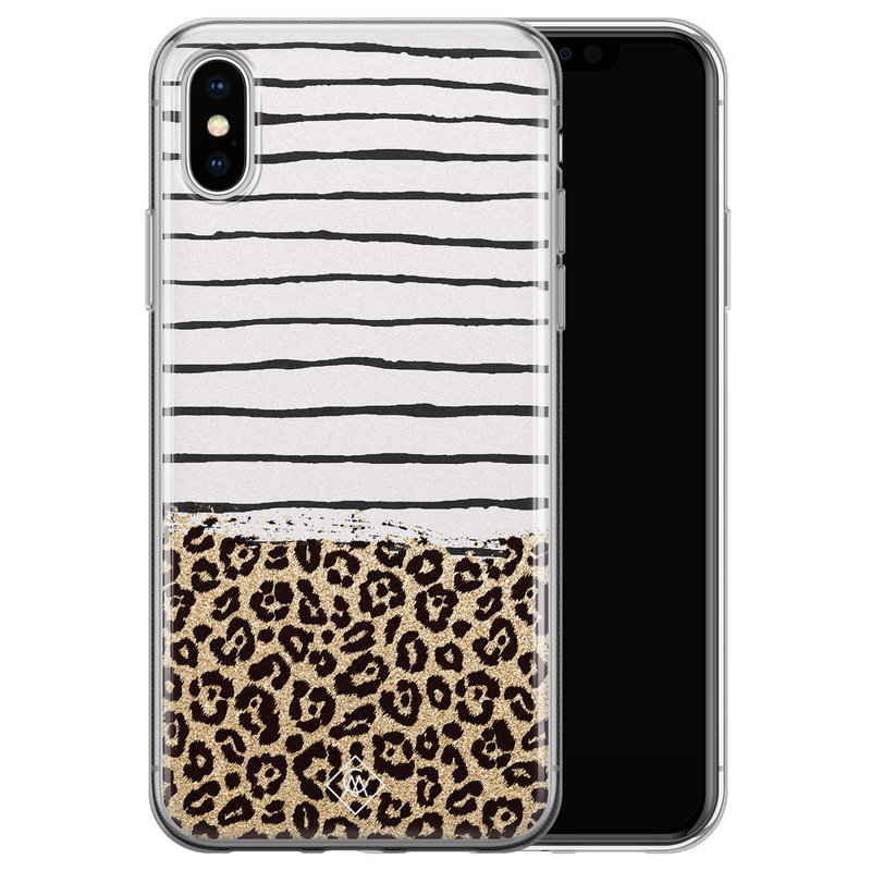 Casimoda iPhone X/XS siliconen telefoonhoesje - Leopard lines