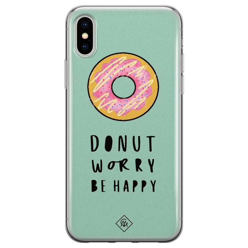 Casimoda iPhone X/XS siliconen hoesje - Donut worry