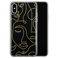 Casimoda iPhone X/XS siliconen hoesje - Abstract faces
