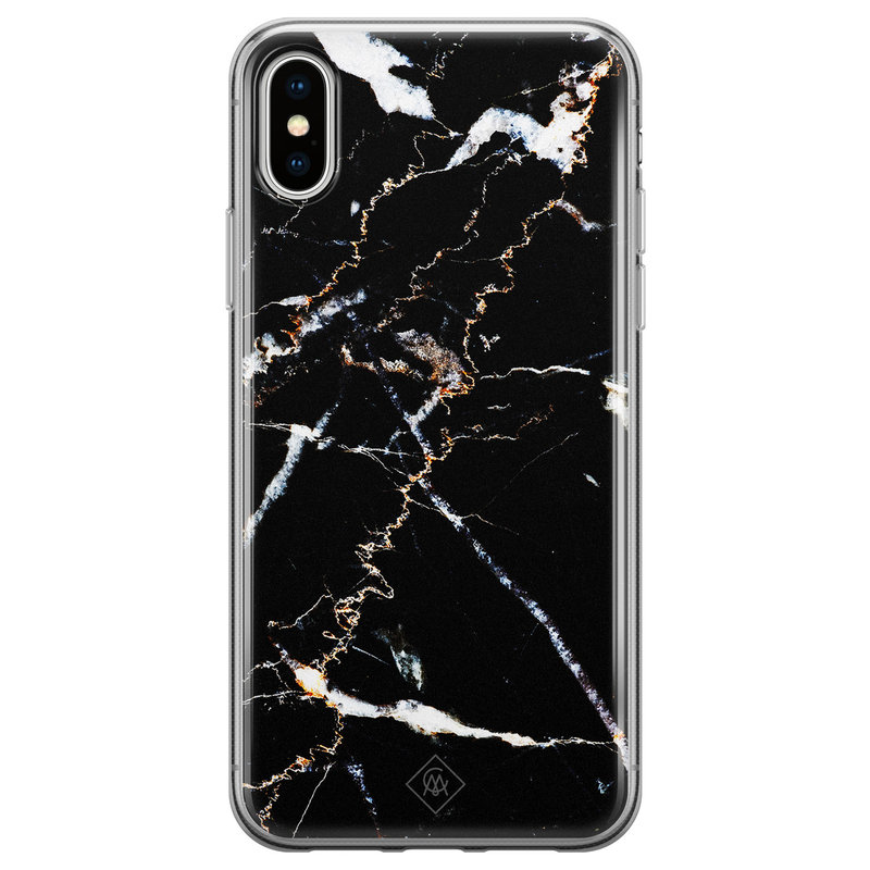 Casimoda iPhone X/XS siliconen hoesje - Marmer zwart