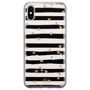 Casimoda iPhone X/XS siliconen hoesje - Hart streepjes