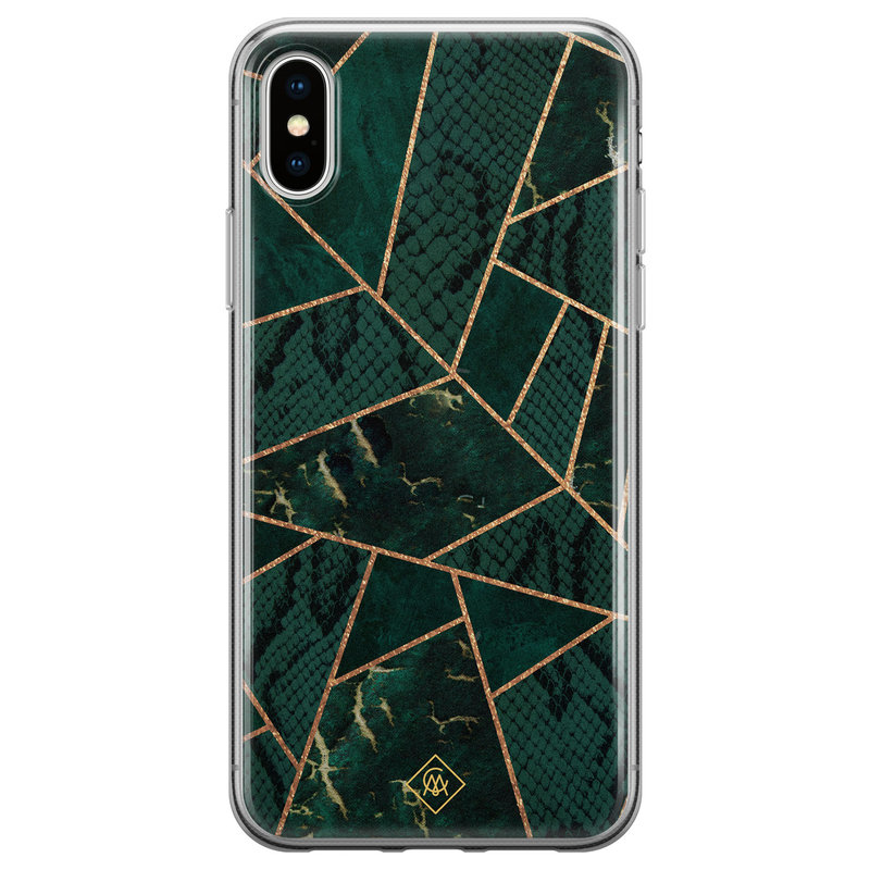 Casimoda iPhone X/XS siliconen hoesje - Abstract groen