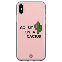 Casimoda iPhone X/XS siliconen hoesje - Go sit on a cactus