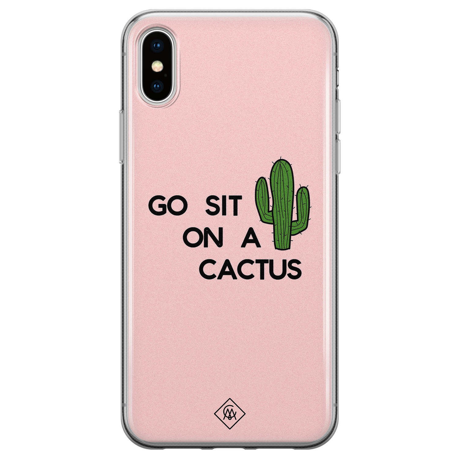 iPhone X XS siliconen hoesje Go sit on a cactus