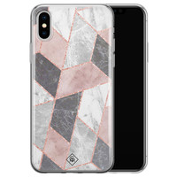 Casimoda iPhone X/XS siliconen telefoonhoesje - Stone grid