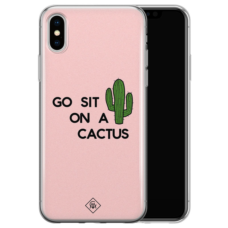 Casimoda iPhone X/XS siliconen hoesje - Go sit on a cactus