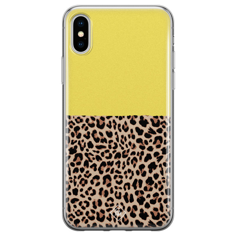 Casimoda iPhone X/XS siliconen hoesje - Luipaard geel