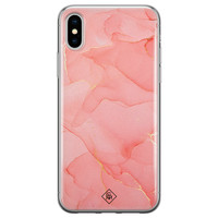 Casimoda iPhone X/XS siliconen hoesje - Marmer roze