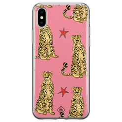 Casimoda iPhone X/XS siliconen hoesje - The pink leopard