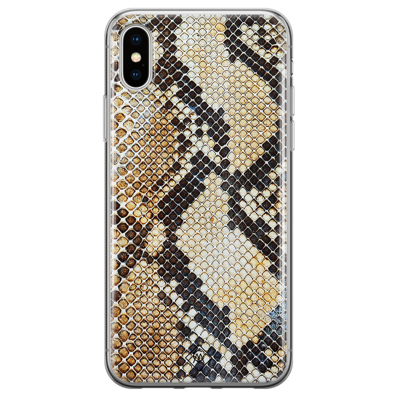 Casimoda iPhone X/XS siliconen hoesje - Golden snake