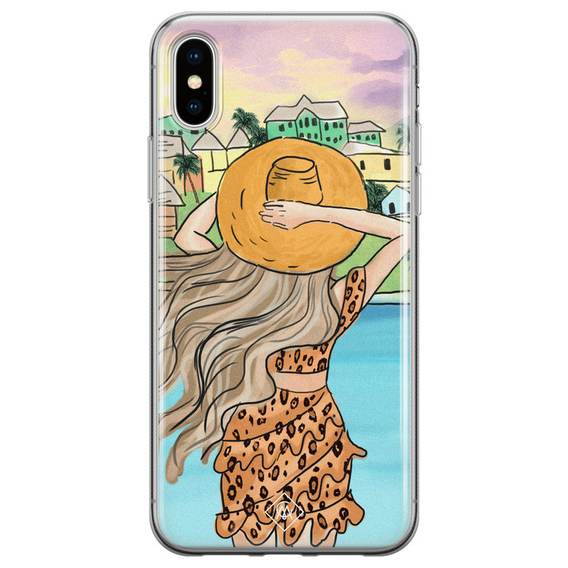 Casimoda iPhone X/XS siliconen hoesje - Sunset girl