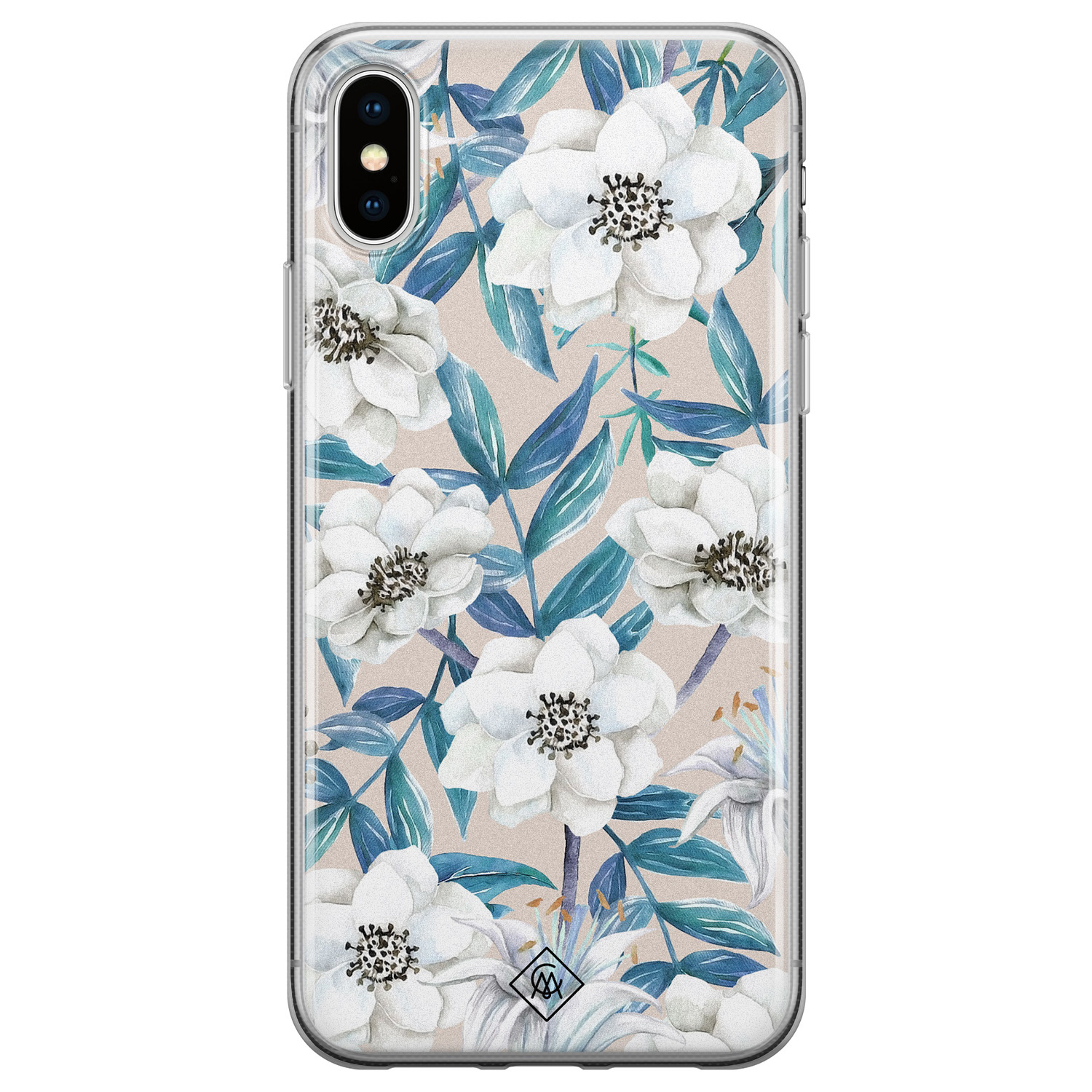 iPhone X XS siliconen telefoonhoesje Touch of flowers
