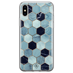 Casimoda iPhone X/XS siliconen hoesje - Blue cubes