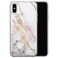 Casimoda iPhone X/XS siliconen telefoonhoesje - Parelmoer marmer