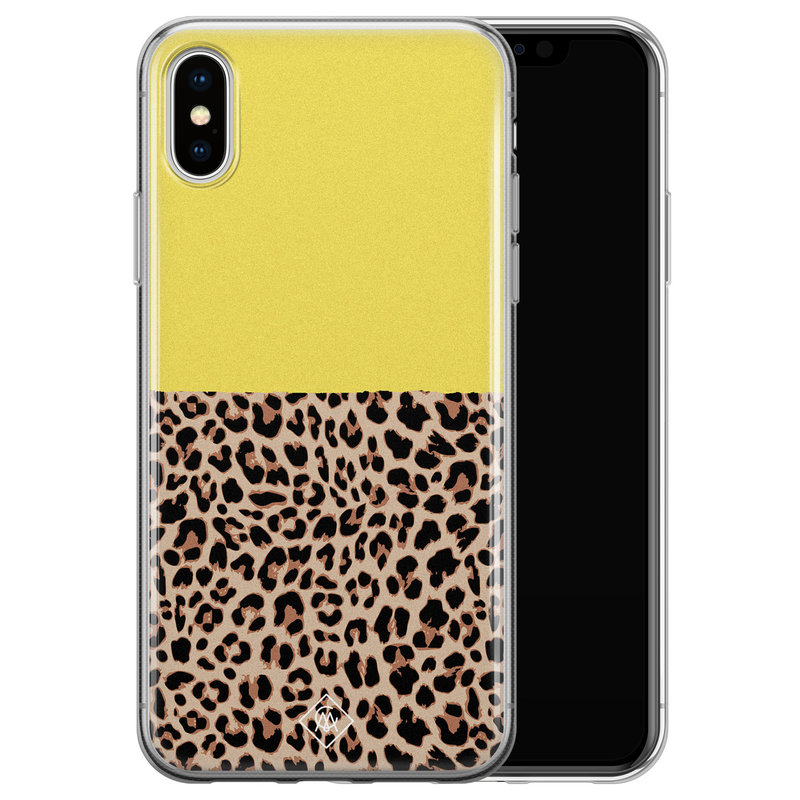 Casimoda iPhone X/XS siliconen hoesje - Luipaard geel