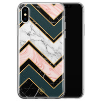 Casimoda iPhone X/XS siliconen hoesje - Marmer triangles