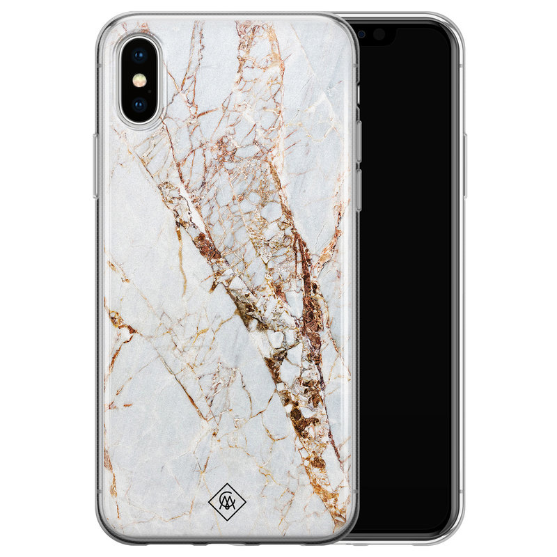 Casimoda iPhone X/XS siliconen hoesje - Marmer goud