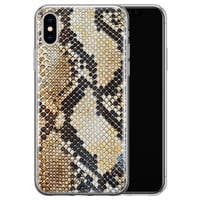 Casimoda iPhone X/XS siliconen hoesje - Golden snake