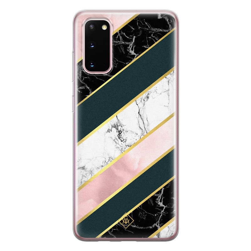 Casimoda Samsung Galaxy S20 siliconen hoesje - Marble stripes